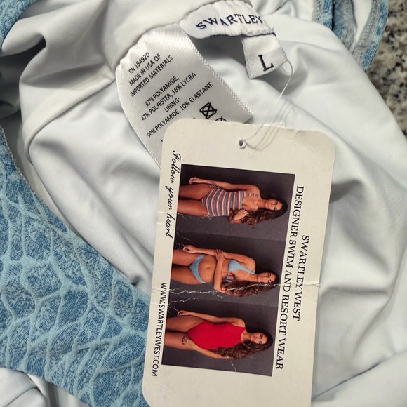 Swartley West Light Blue Women's One-Piece Swimsuit - Made in USA - Picture 7 of 8